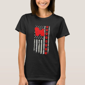 Best Firefighter Havanese Mom Dad Ever Us Flag Dog Tシャツ