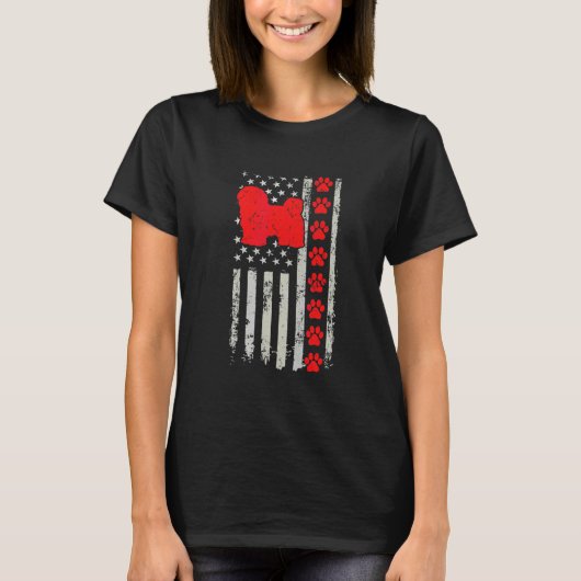 Best Firefighter Havanese Mom Dad Ever Us Flag Dog Tシャツ (正面)
