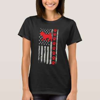 Best Firefighter Maltese Mom Dad Ever Us Flag Dog  Tシャツ