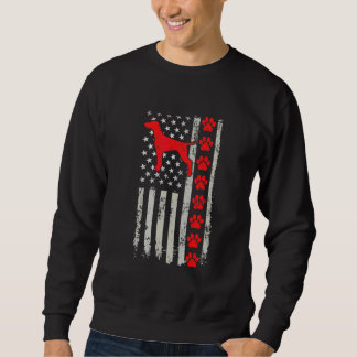 Best Firefighter Vizsla Mom Dad Ever Us Flag Dog P スウェットシャツ