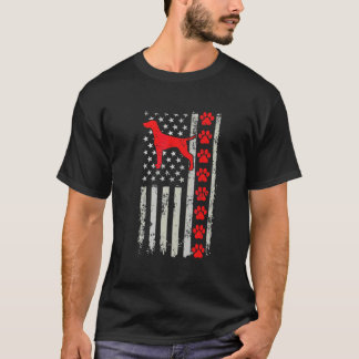 Best Firefighter Vizsla Mom Dad Ever Us Flag Dog P Tシャツ