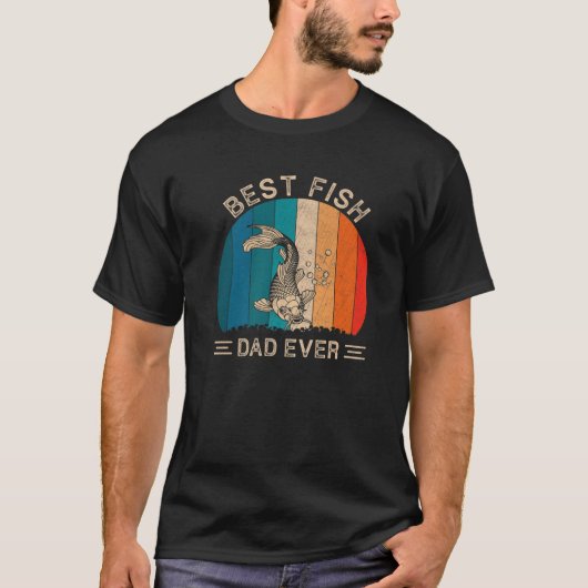 Best Fish Dad Ever Retro Fish Graphic Father's Day Tシャツ (正面)