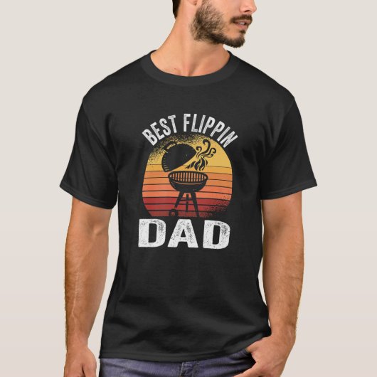 Best Flippin Dad Barbecue Smoking Meat BBQ Grill G Tシャツ (正面)