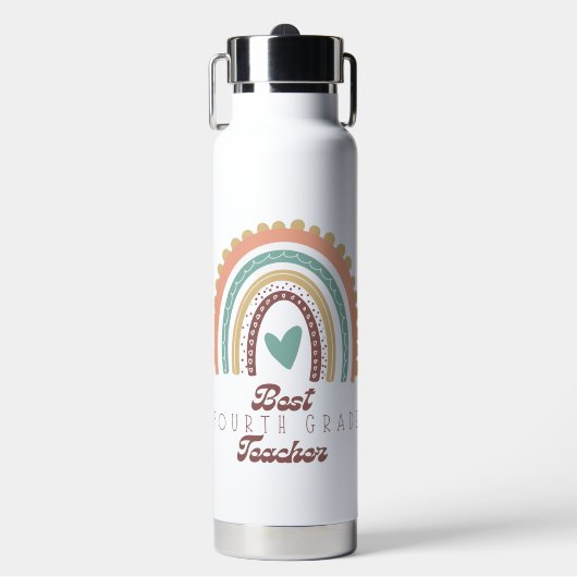 'Best Fourth Grade Teacher' Appreciation Gift  ウォーターボトル (正面)
