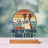 Best Fox Terrier Dad Ever Vintage Dog Lover Shirt_ アクリルサイン (ニュートラル)