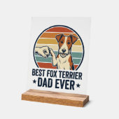 Best Fox Terrier Dad Ever Vintage Dog Lover Shirt_ アクリルサイン (傾斜)