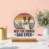Best Fox Terrier Dad Ever Vintage Dog Lover Shirt_ アクリルサイン (ウェディング)
