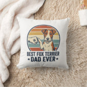 Best Fox Terrier Dad Ever Vintage Dog Lover Shirt_ クッション (ブランケット)