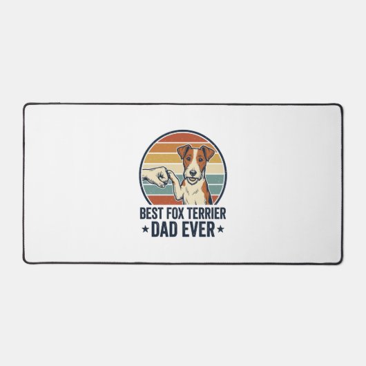 Best Fox Terrier Dad Ever Vintage Dog Lover Shirt_ デスクマット (正面)