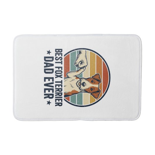 Best Fox Terrier Dad Ever Vintage Dog Lover Shirt_ バスマット (正面)