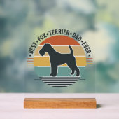 Best Fox Terrier Dad Ever Vintage Dog Shirt_1 アクリルサイン (ニュートラル)