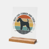 Best Fox Terrier Dad Ever Vintage Dog Shirt_1 アクリルサイン (傾斜)