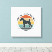 Best Fox Terrier Dad Ever Vintage Dog Shirt_1 キャンバスプリント (インサイチュ (ウッドフロア))