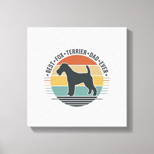 Best Fox Terrier Dad Ever Vintage Dog Shirt_1 キャンバスプリント (正面)