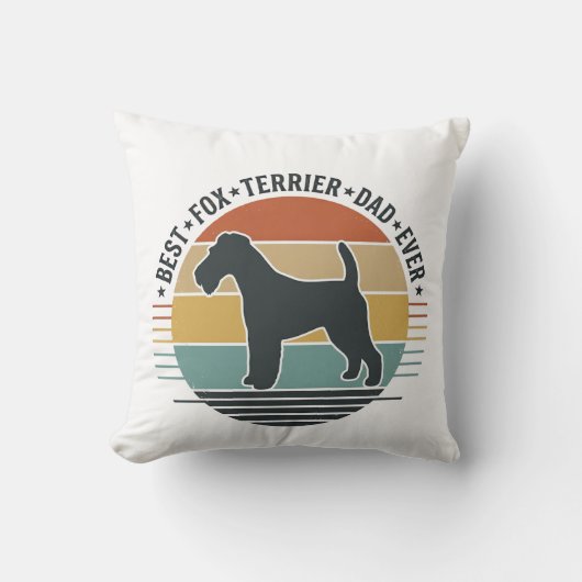 Best Fox Terrier Dad Ever Vintage Dog Shirt_1 クッション (正面)