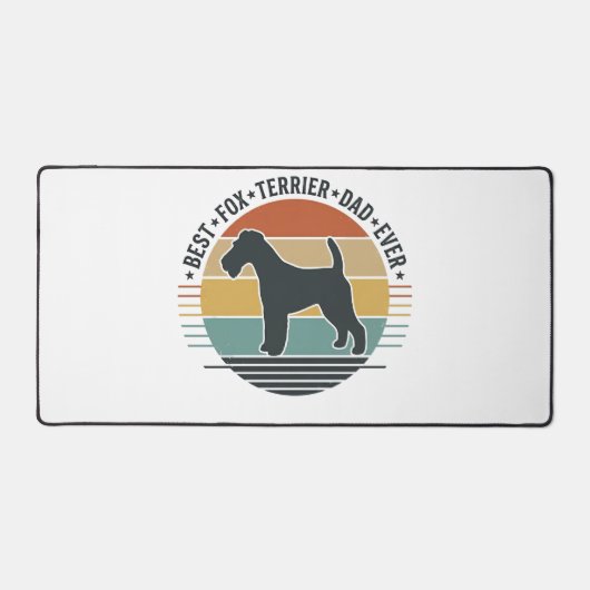 Best Fox Terrier Dad Ever Vintage Dog Shirt_1 デスクマット (正面)