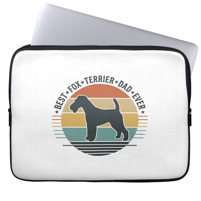 Best Fox Terrier Dad Ever Vintage Dog Shirt_1 ラップトップスリーブ (正面)