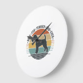 Best Fox Terrier Dad Ever Vintage Dog Shirt_1 ラージ壁時計 (傾斜)