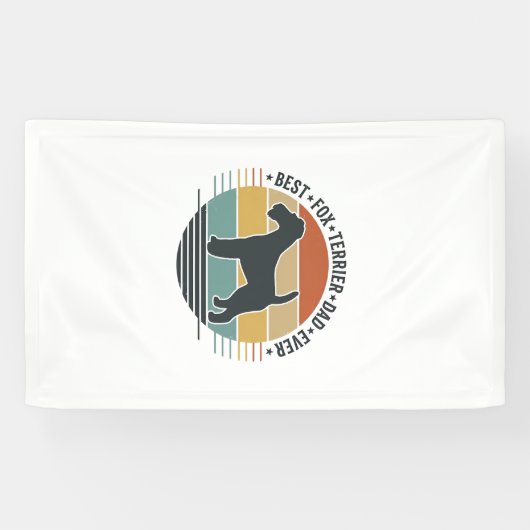 Best Fox Terrier Dad Ever Vintage Dog Shirt_1 横断幕 (横)