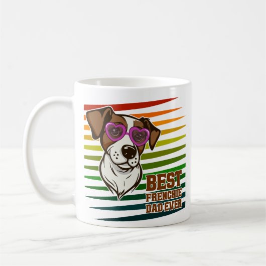 Best Frenchie Dad Ever Funny Dog Lover Gift コーヒーマグカップ (左)