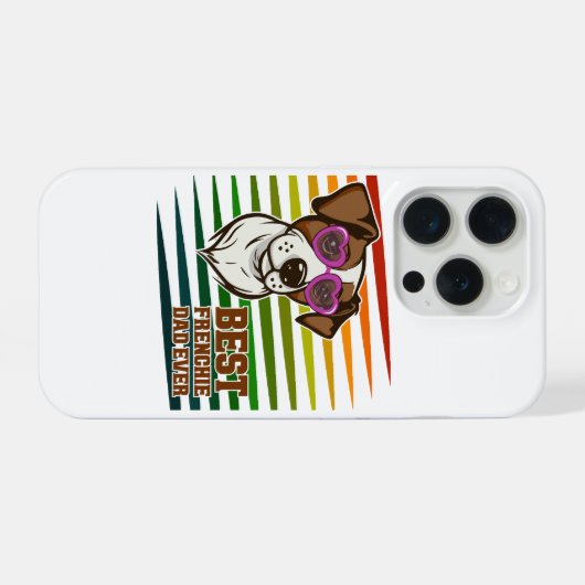 Best Frenchie Dad Ever Funny Dog Lover Gift iPhoneケース (裏面横)
