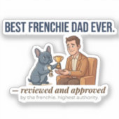 Best Frenchie Dad Funny Dog Award Sticker シール (正面)