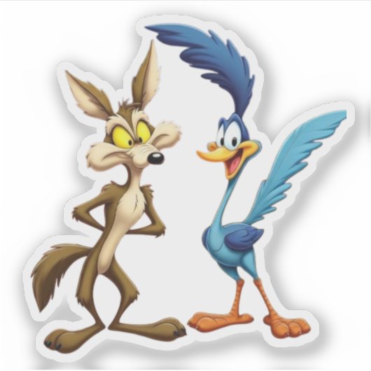 Best Frenemies Forever - Retro Cartoon Duo Vinyl  シール (正面)