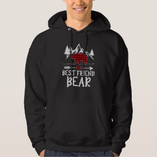 Best Friend Bear Christmas Pajama Red Plaid Buffal パーカ