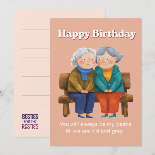 Best friend Birthday Card 招待状 (正面/裏面)