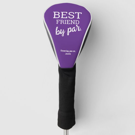 Best Friend by par Typography Custom Name purple ゴルフヘッドカバー (正面)