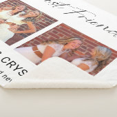 Best Friend Calligraphy 2 Photo Collage Quote Gift シェルパブランケット (3/4)