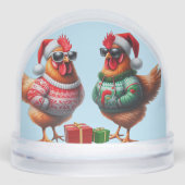 Best Friend Chicken Christmas Snow Globe (正面)