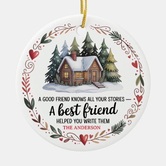 Best Friend Christmas | Personalized Holiday セラミックオーナメント (正面)
