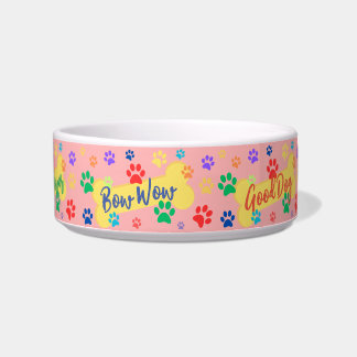 Best Friend Customizable Paws & Bones  Dog Bowl ボウル