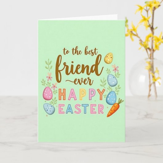 Best Friend Easter Greeting Card カード (黄色い花)
