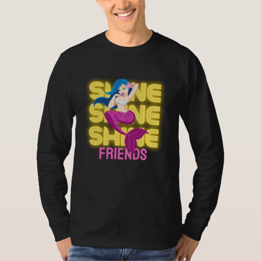 Best Friend Forever Mermaid Matching Shine Princes Tシャツ (正面)