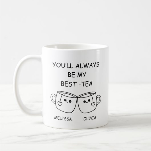 Best Friend funny, Personalized Best Friend Gift コーヒーマグカップ (左)