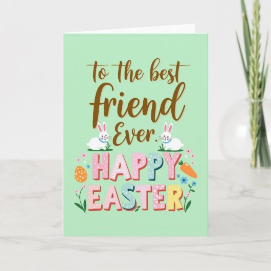Best Friend Happy Easter Card カード (正面)