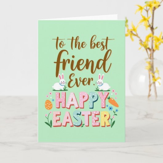 Best Friend Happy Easter Card カード (黄色い花)