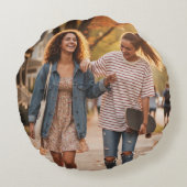 Best Friend Heart Flowers Round Pillow ラウンドクッション (裏面)