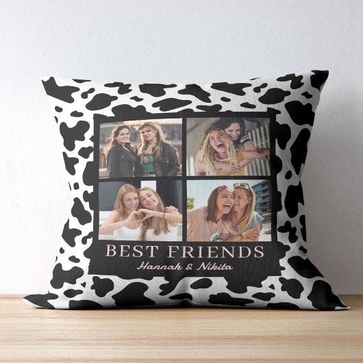 Best Friend Keepsake Photo Collage Animal Print クッション