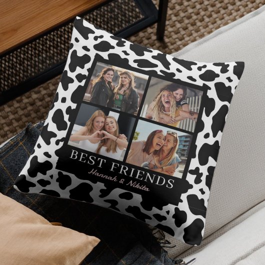 Best Friend Keepsake Photo Collage Animal Print クッション