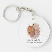 Best Friend Keychain - Abstract Floral Art キーホルダー (正面)