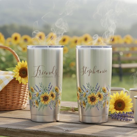 Best Friend Mug Sunflower Border 保温保冷タンブラー