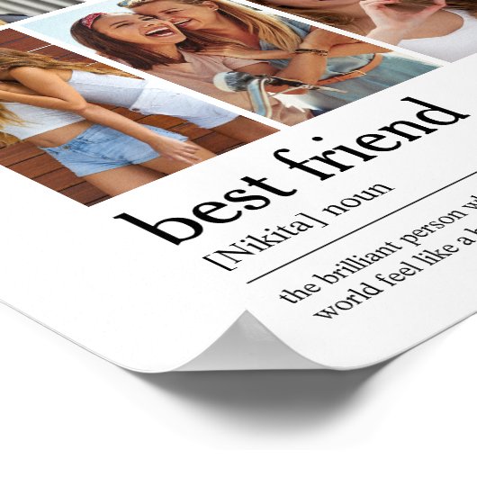 Best Friend Photo Collage Keepsake  ポスター (角)