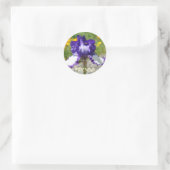 BEST FRIEND STICKERS 紫色のアイリス 花 ギフト ラウンドシール (バッグ)