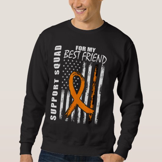 Best Friend Support Leukemia Awareness Flag Suppor スウェットシャツ (正面)