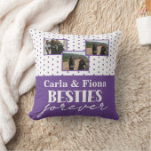 Best friends 3 photos on Throw Pillow クッション (ブランケット)