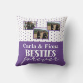 Best friends 3 photos on Throw Pillow クッション (裏面)