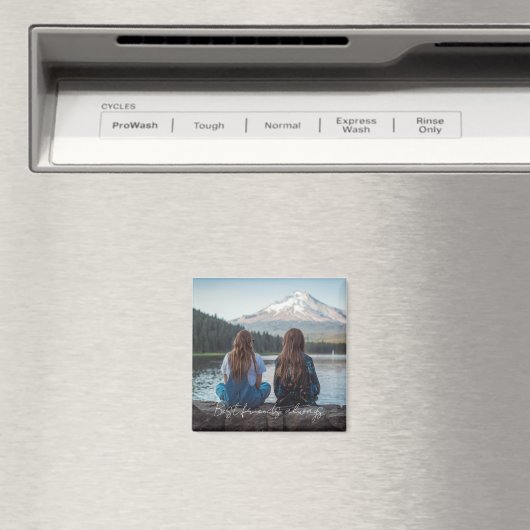 Best Friends Always Modern Heart Script Photo  マグネット (インサイチュ (食洗機))